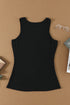 Sleeveless Scoop Neck Button Tank Top